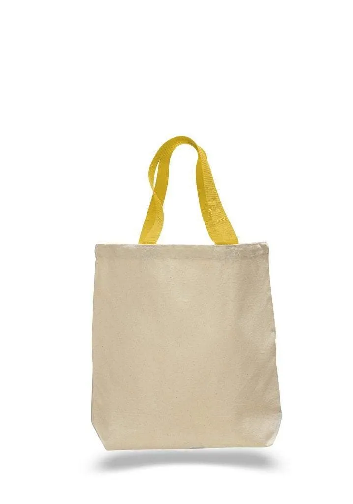 CUSTOM COTTON CANVAS TOTE BAGS WITH CONTRAST HANDLES