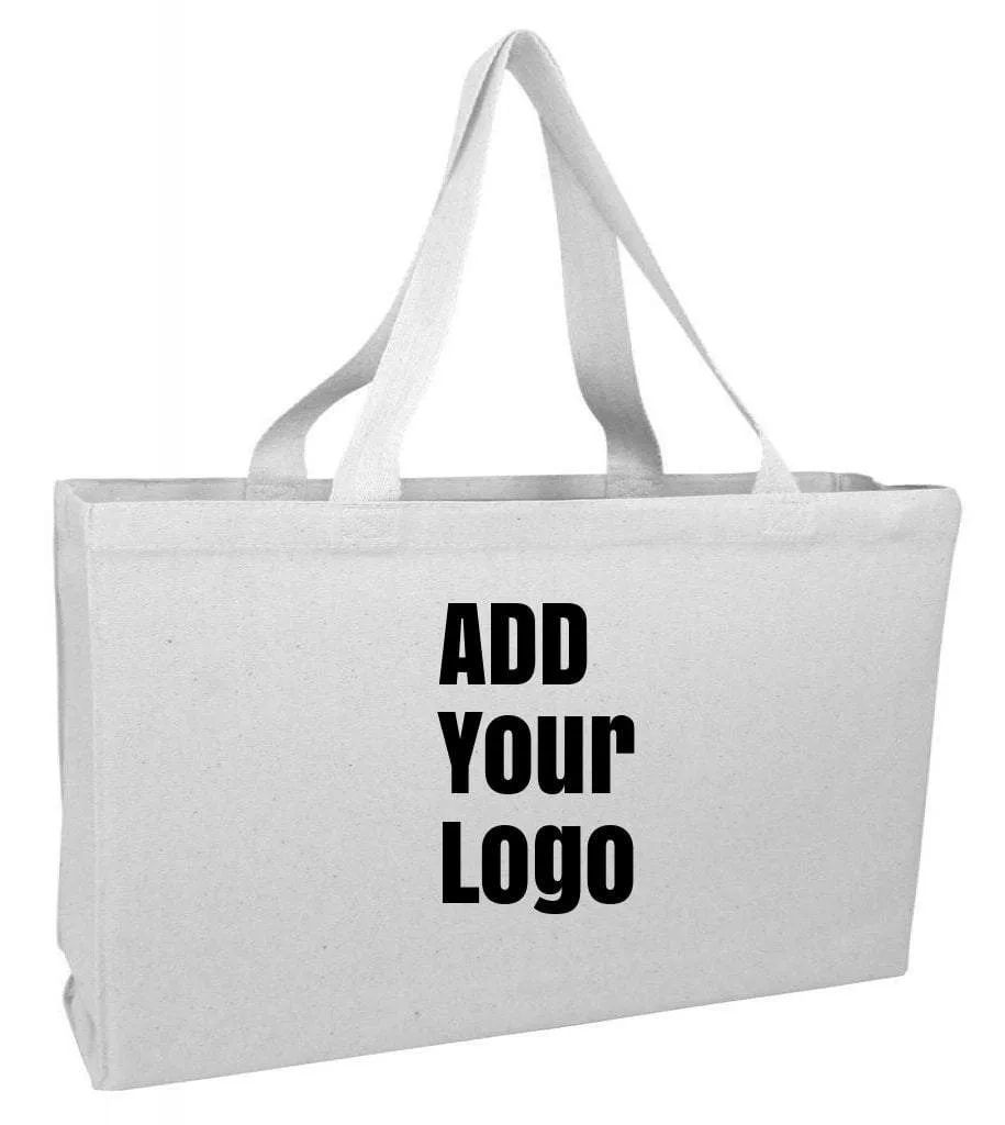 CUSTOM FULL GUSSET HEAVY CHEAP CANVAS TOTE BAGS