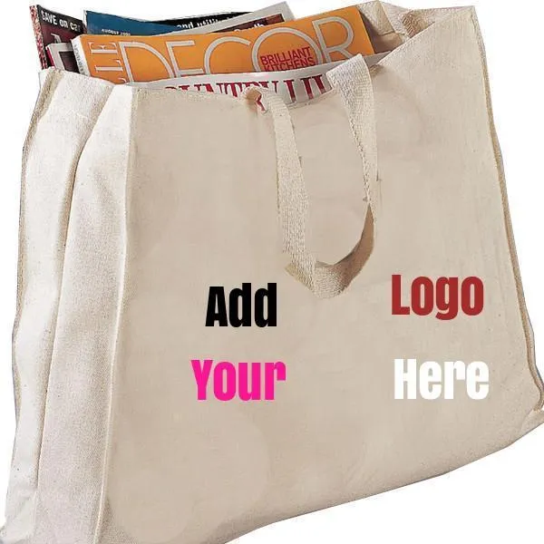 CUSTOM FULL GUSSET HEAVY CHEAP CANVAS TOTE BAGS