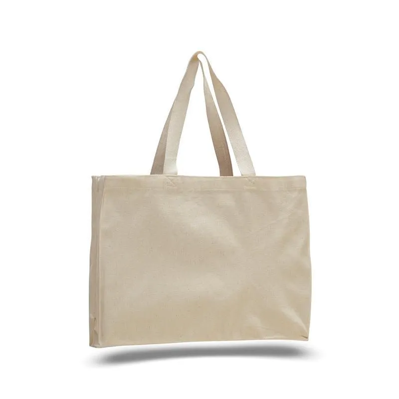 CUSTOM FULL GUSSET HEAVY CHEAP CANVAS TOTE BAGS