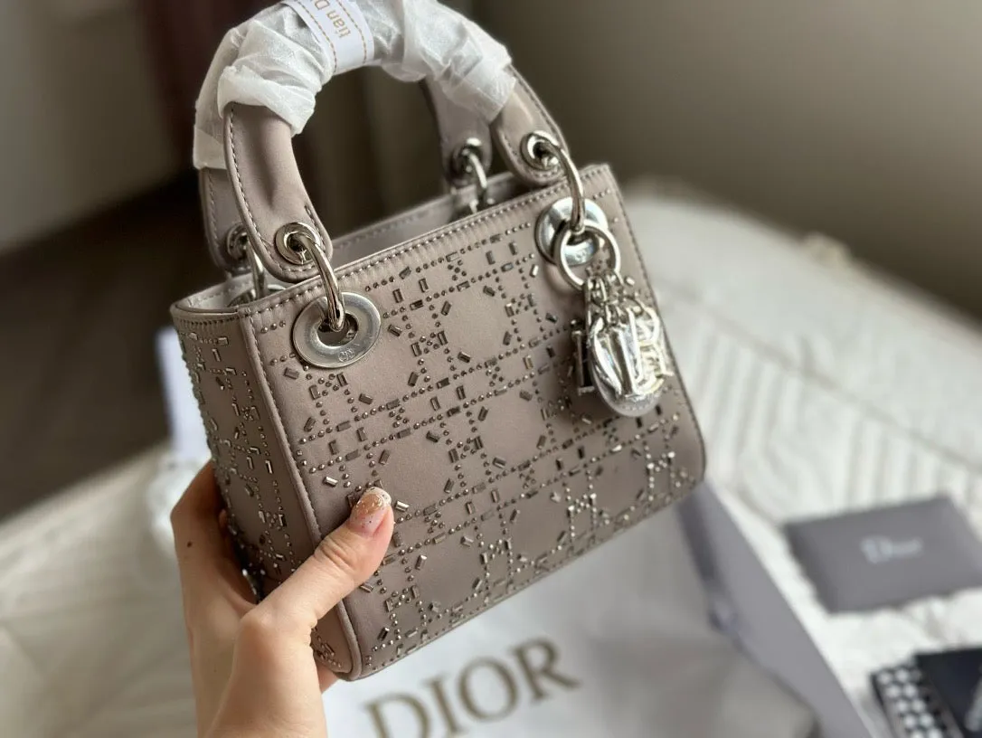 DR337 Mini Lady Dior Bag / 6.5 x 6 x 3 inches