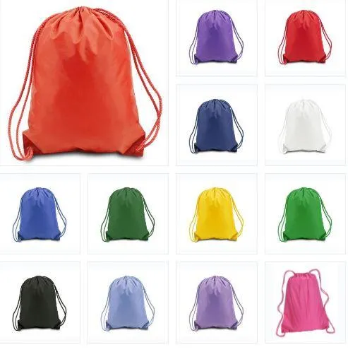 Drawstring Backpacks Sport Cinch Bags - MEDIUM - POL10