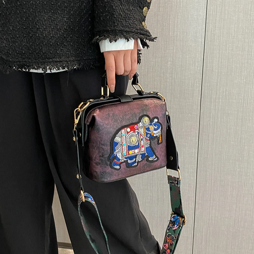 Elephant Embroidered Ethnic Sling Bag