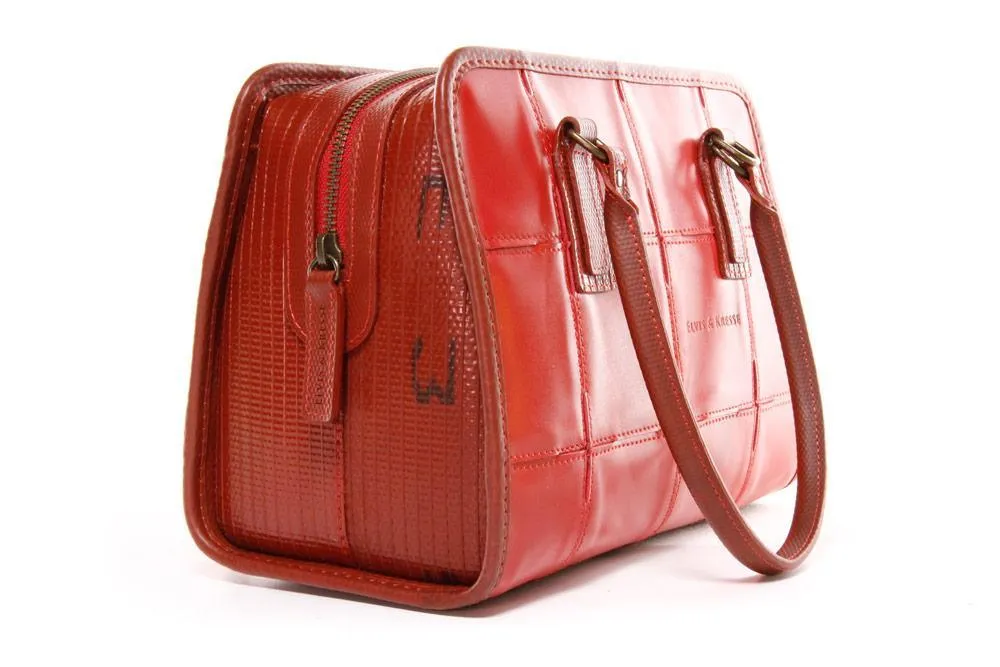 Elvis & Kresse Fire & Hide Small Post Handbag - Lipstick Red