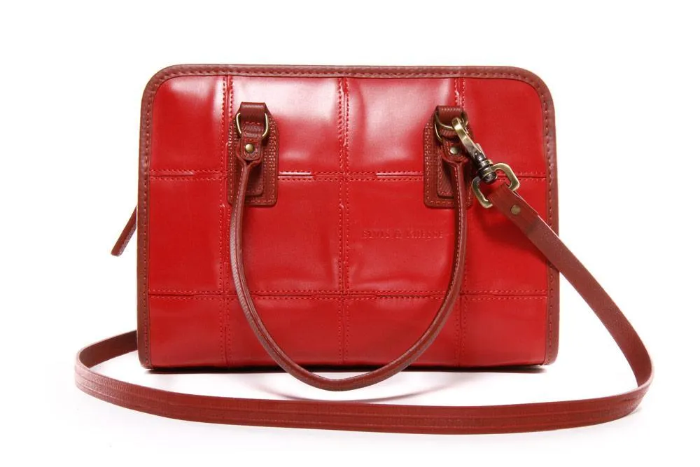 Elvis & Kresse Fire & Hide Small Post Handbag - Lipstick Red