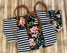 Floral Stripe Weekender Bag (flaws)