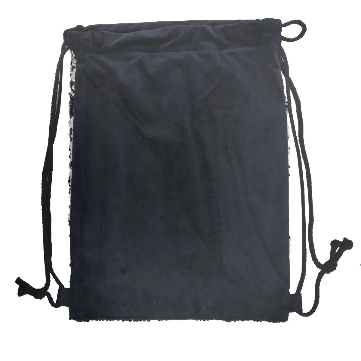 FULL CARTON - 50 x Sequin DRAWSTRING Bags - 38.5cm x 30cm - BLACK