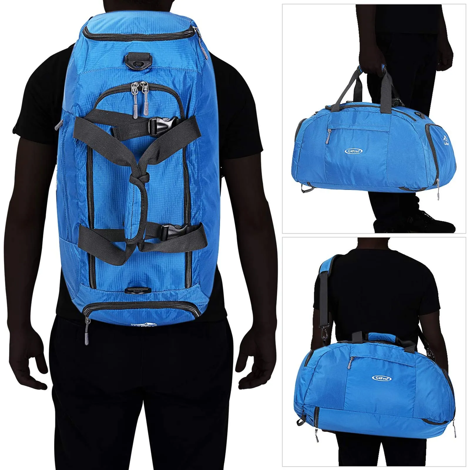 G4Free 40L 3-Way Duffle Bag Backpack Gym Bag