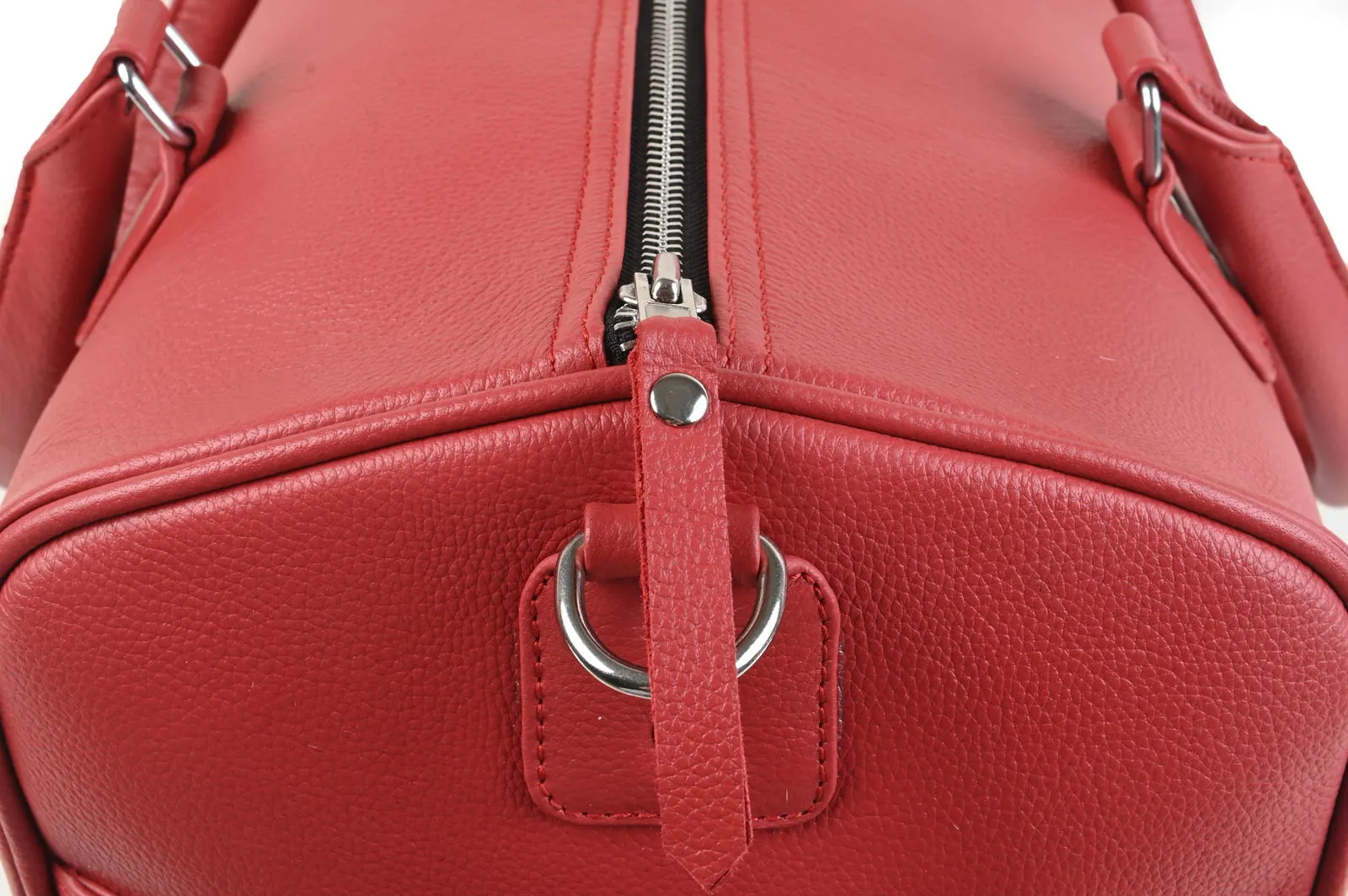 Genuine Red Leather Duffle Bag - Gym, Business, Weekender Bag - GB10