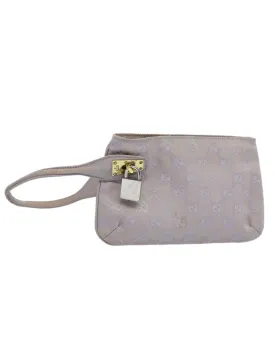 GG Canvas Purple Pouch with Metal Fittings