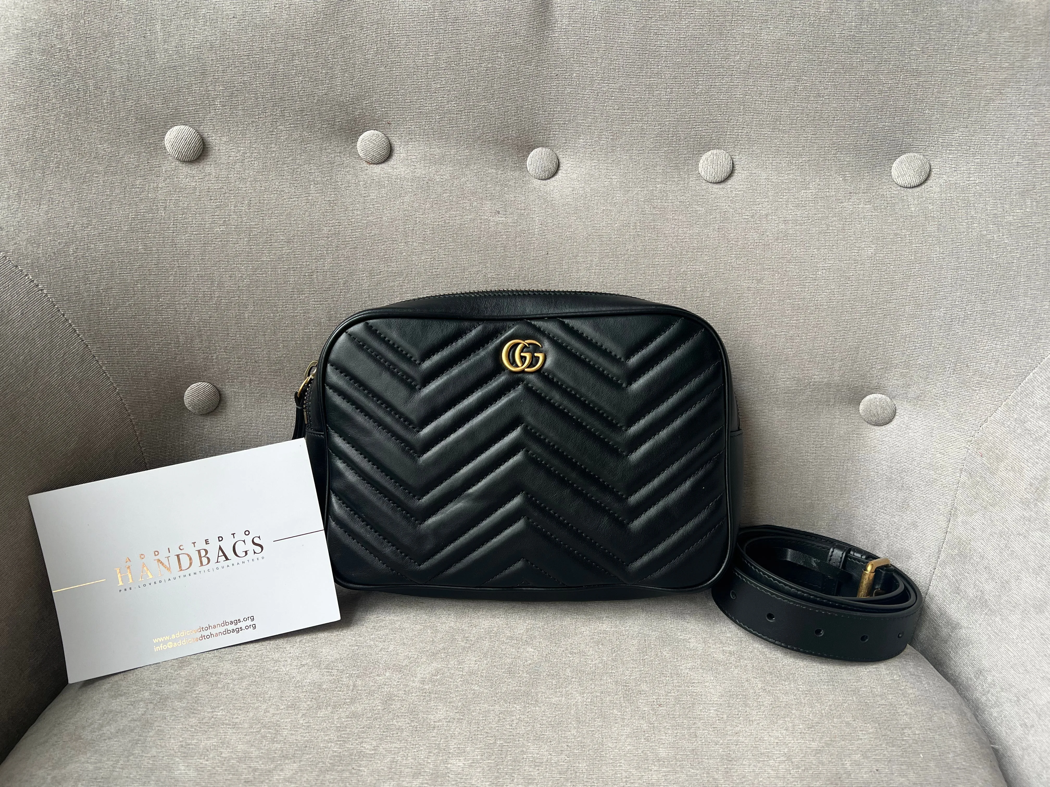 Gucci GG Black Marmont Belt Bag