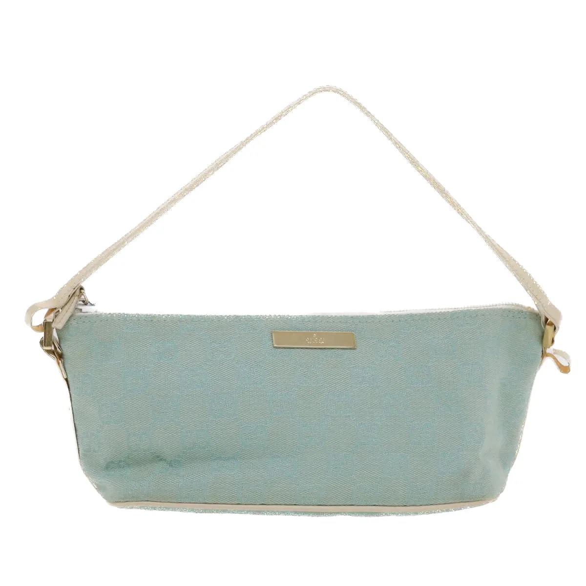 GUCCI GG Canvas Accessory Pouch Light Blue White  49080