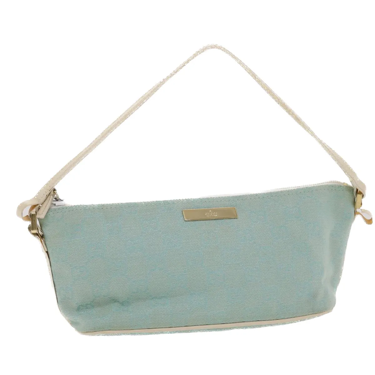 GUCCI GG Canvas Accessory Pouch Light Blue White  49080