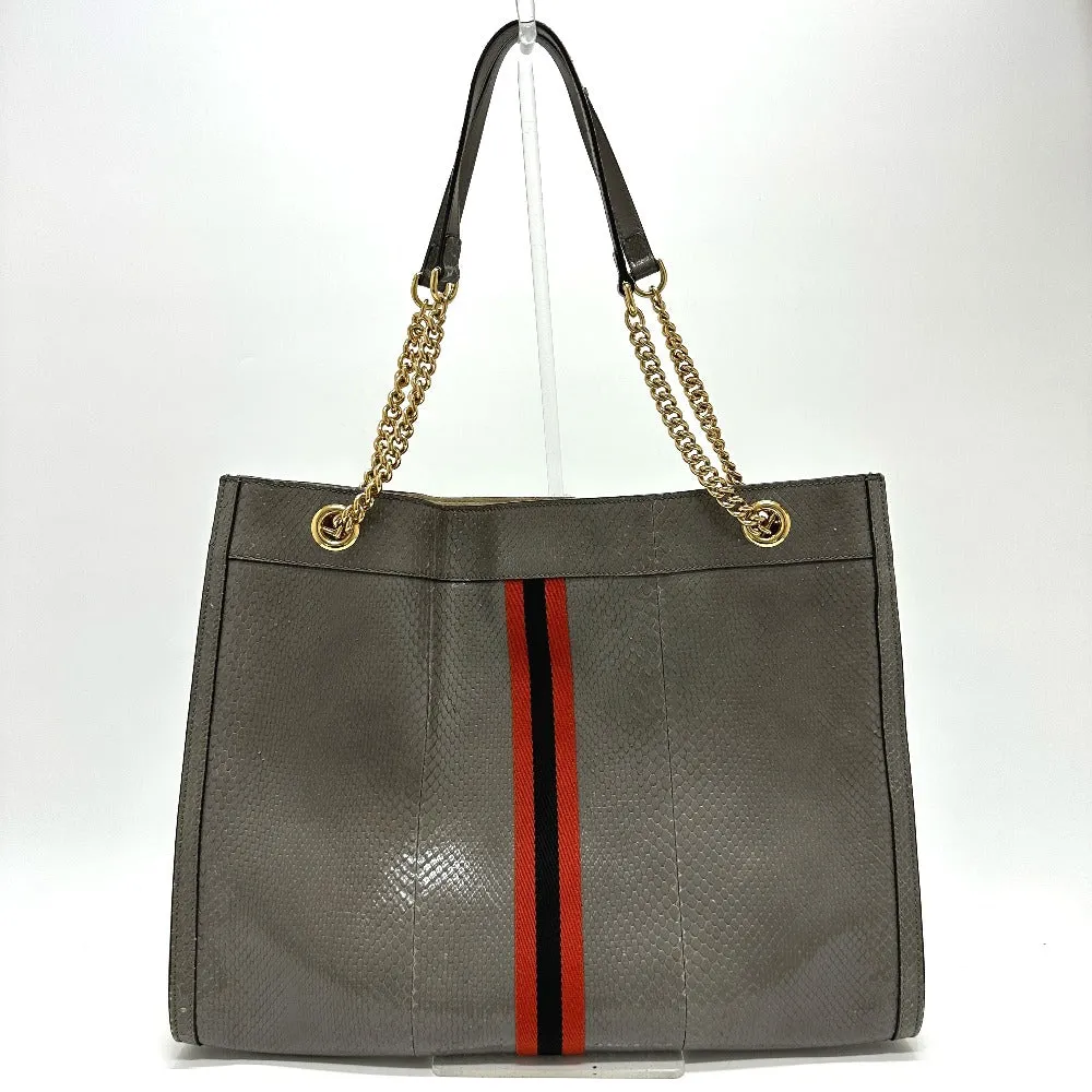 GUCCI Tote Bag 537219 leather gray Sherry line raja tiger head Women Secondhand