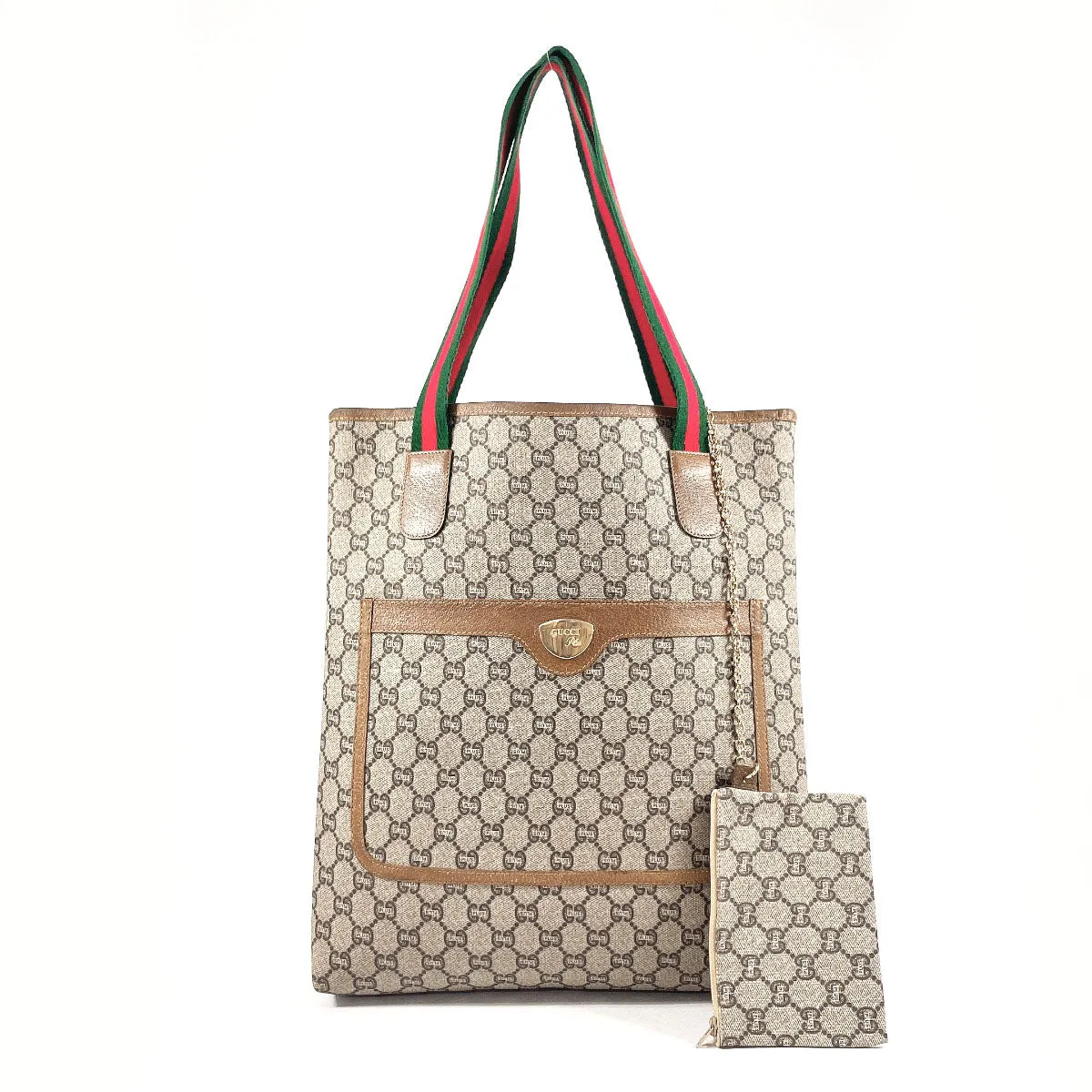 GUCCI Tote Bag GG plus beige Old Gucci Women Used