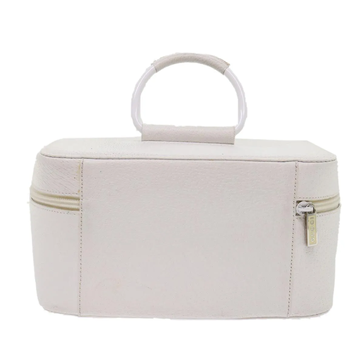 GUCCI Vanity Cosmetic Pouch Leather White 03917050710  bs6557