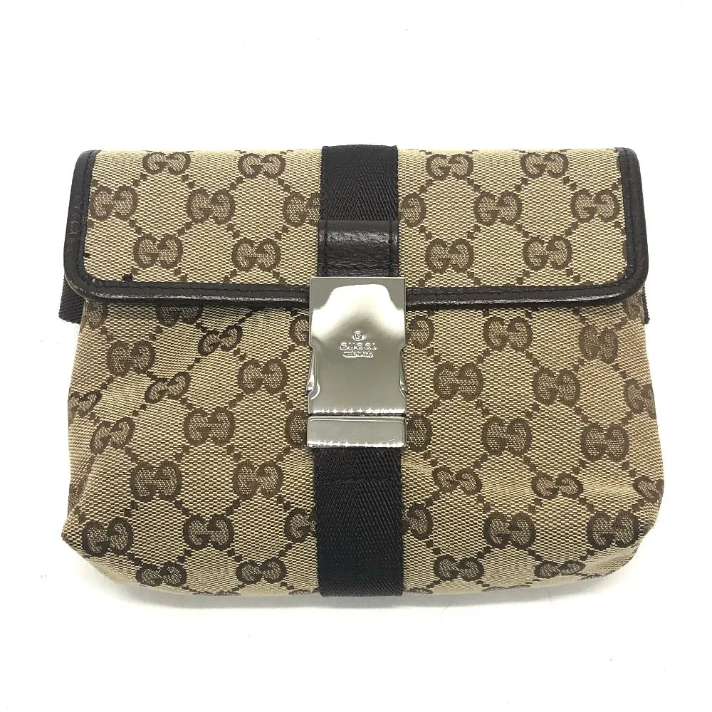 GUCCI Waist bag 131236 GG canvas Beige x brown GG Sling bag Waist pouch unisex Secondhand