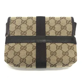 GUCCI Waist bag 131236 GG canvas Beige x brown GG Sling bag Waist pouch unisex Secondhand