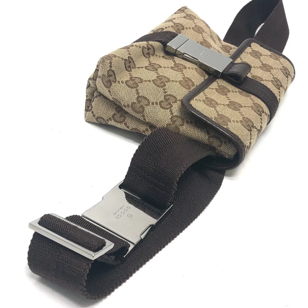 GUCCI Waist bag 131236 GG canvas Beige x brown GG Sling bag Waist pouch unisex Secondhand