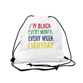 I'm Balck Every Month Week Day Outdoor Drawstring Bag