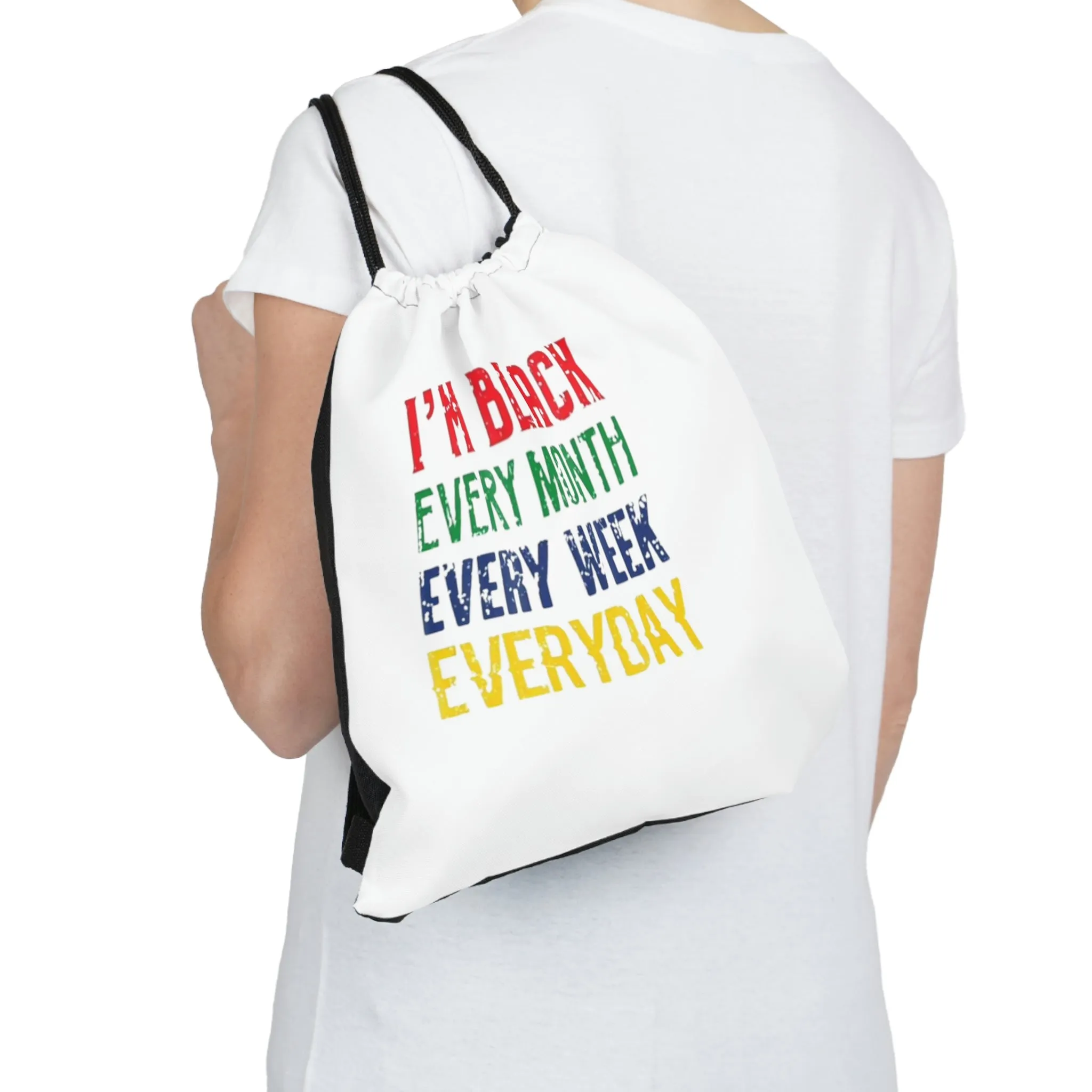 I'm Balck Every Month Week Day Outdoor Drawstring Bag