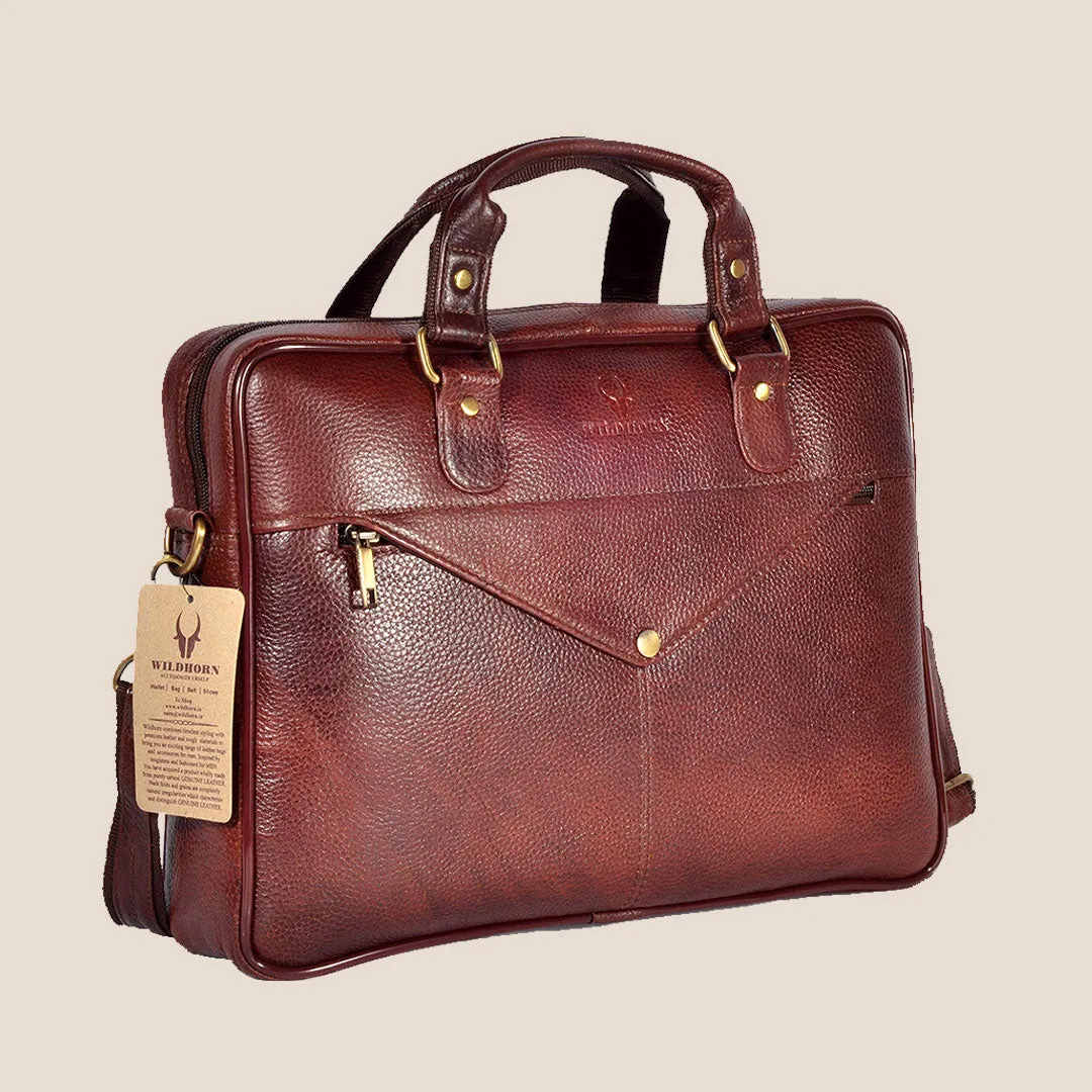 KANSAS Leather Laptop Messenger Bag for Men