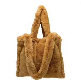 Large Messenger Tote Faux Fur Bag