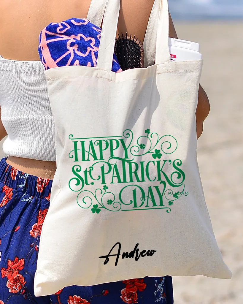 Leafs Happy St Patrick's Day Leaf - St Patrick's Tote Bag