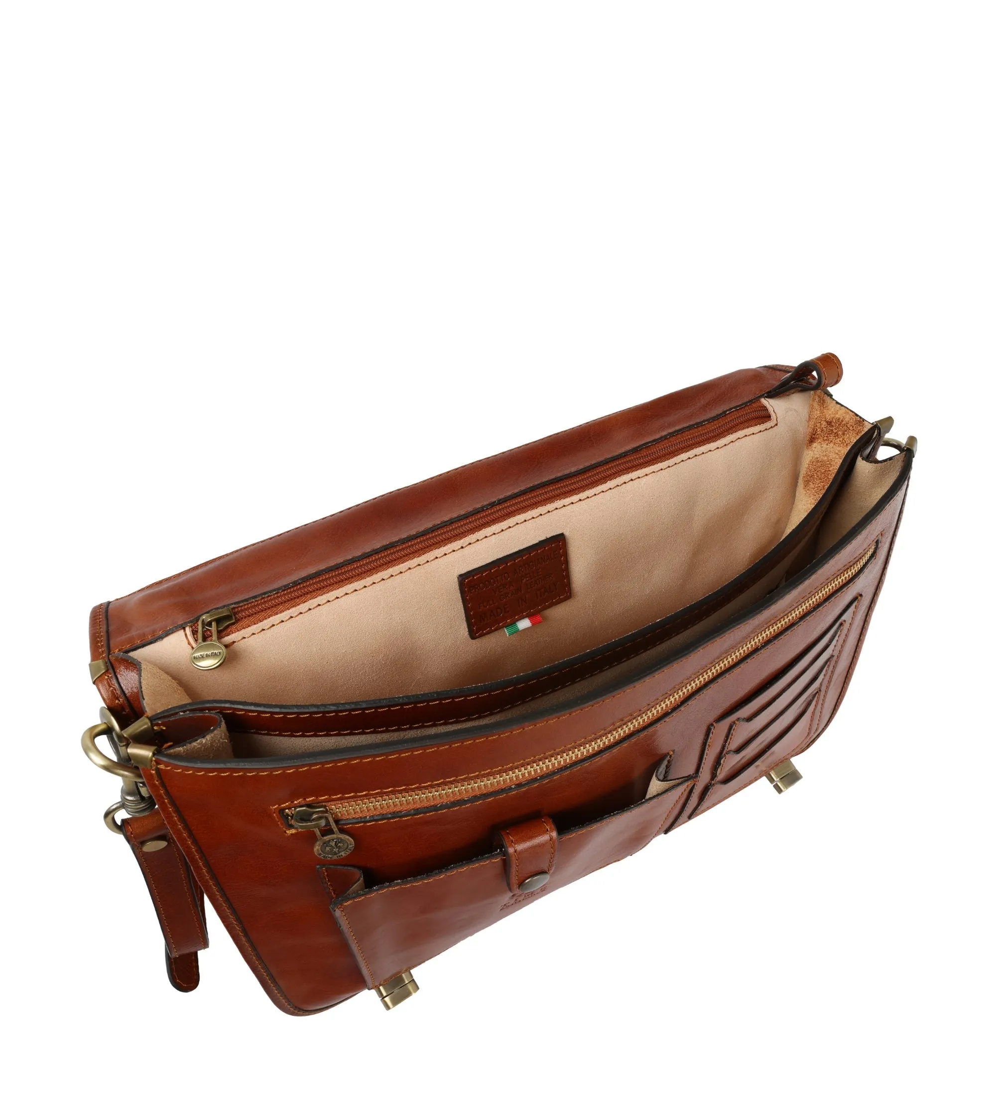 Leather Briefcase Laptop Bag - Illusions