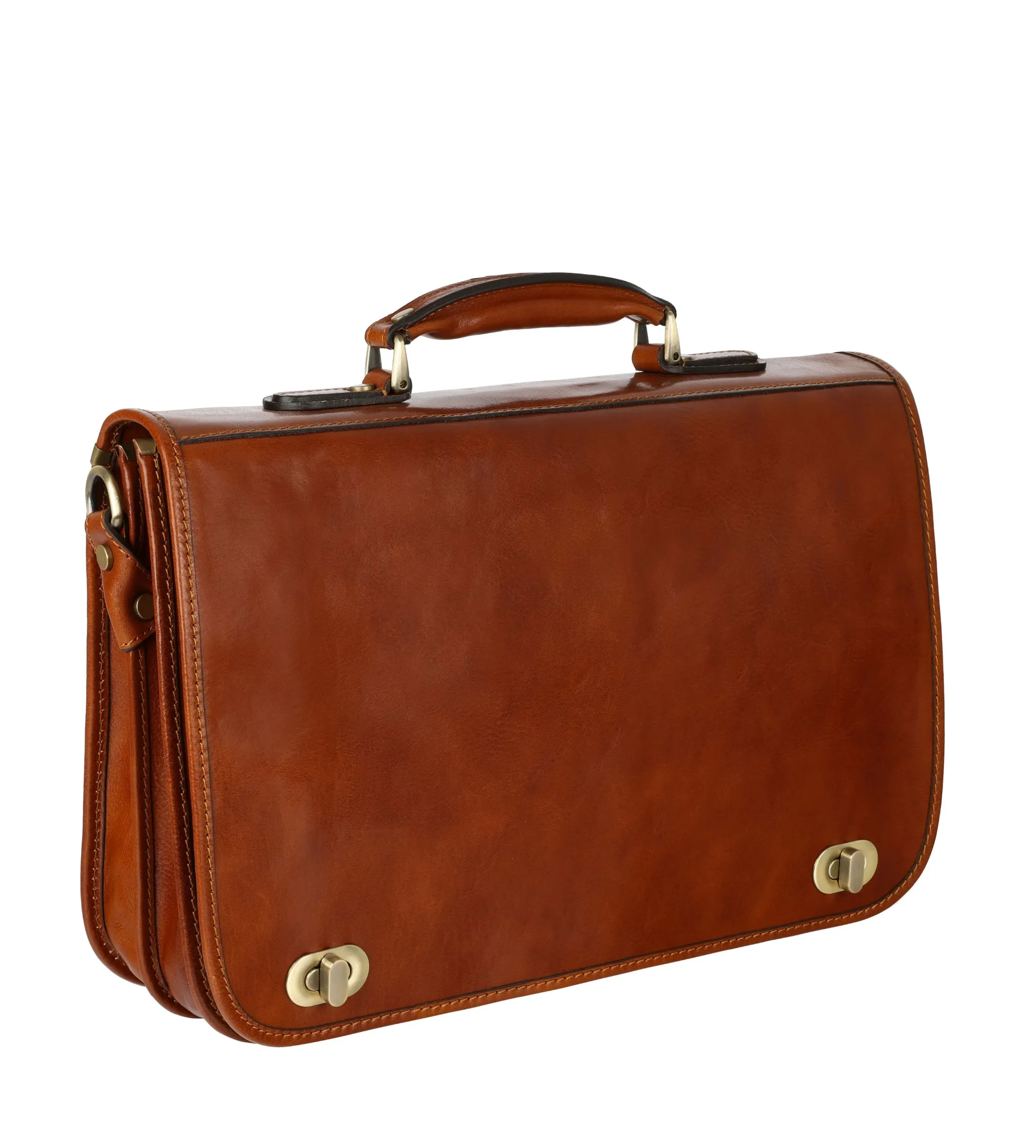 Leather Briefcase Laptop Bag - Illusions