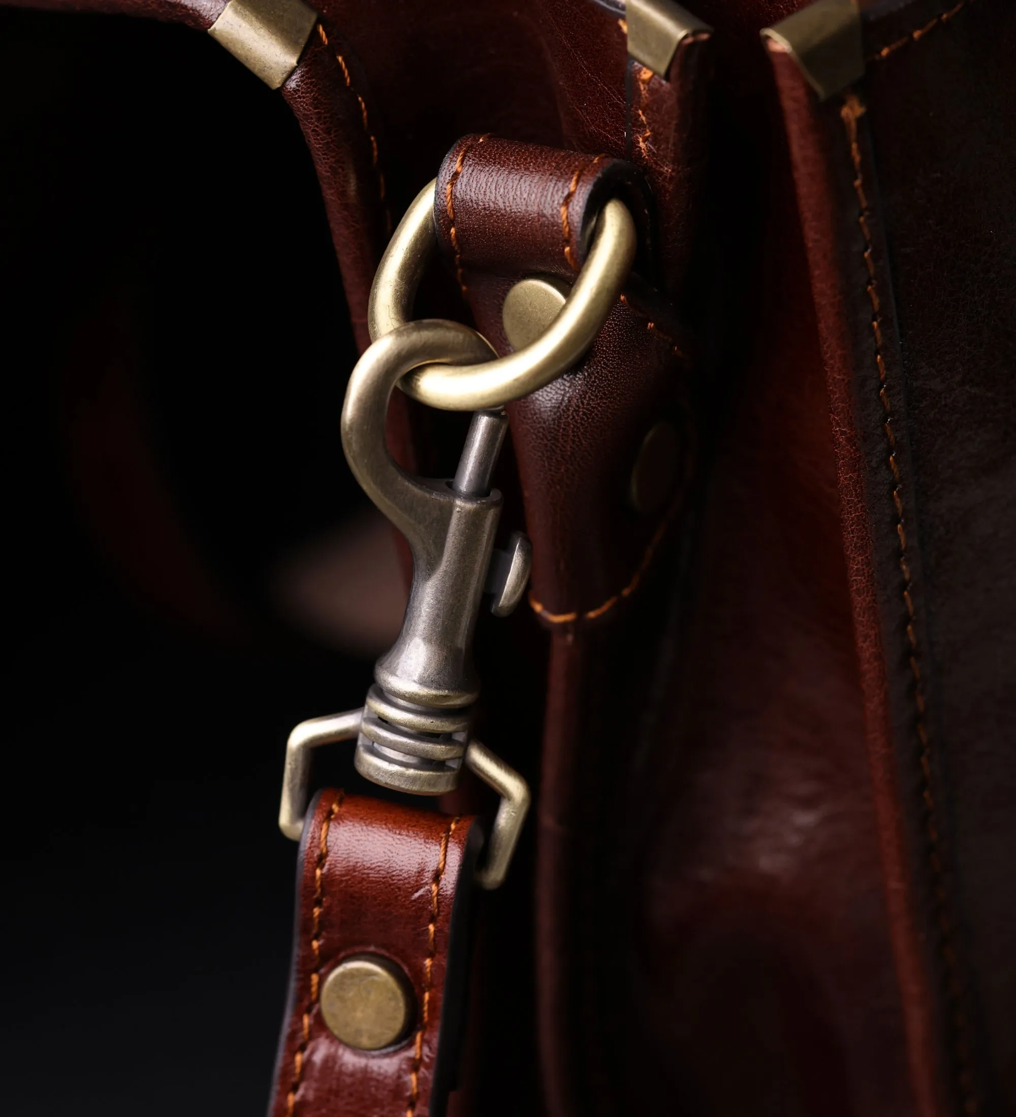 Leather Briefcase Laptop Bag - Illusions