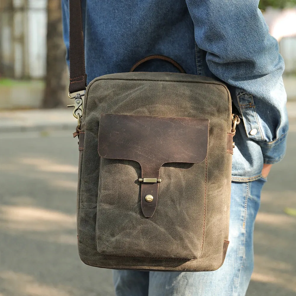 Men's Washed Canvas Crossbody Bag