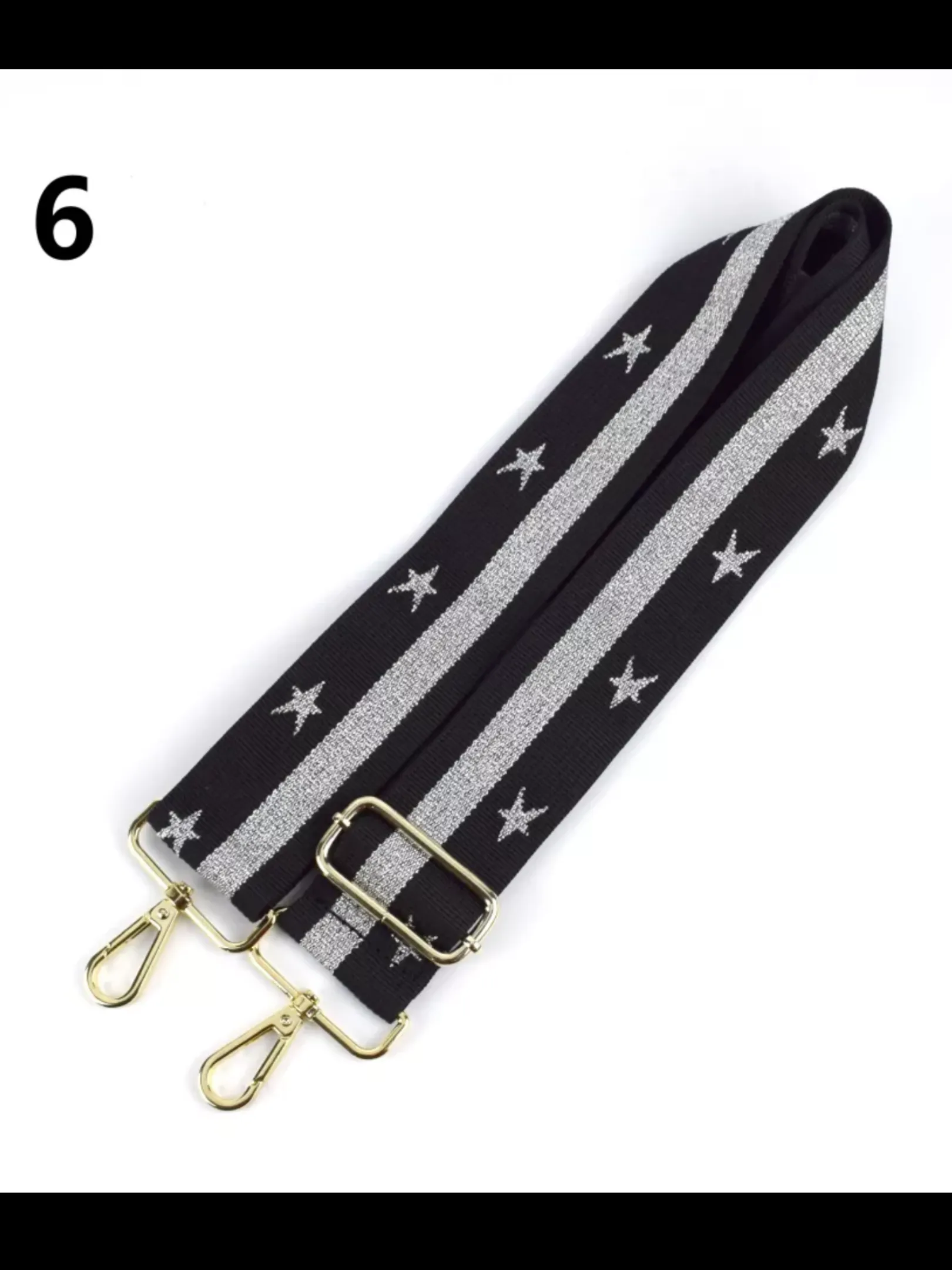 Metallic Stars and Stripe Adjustable Bag Strap