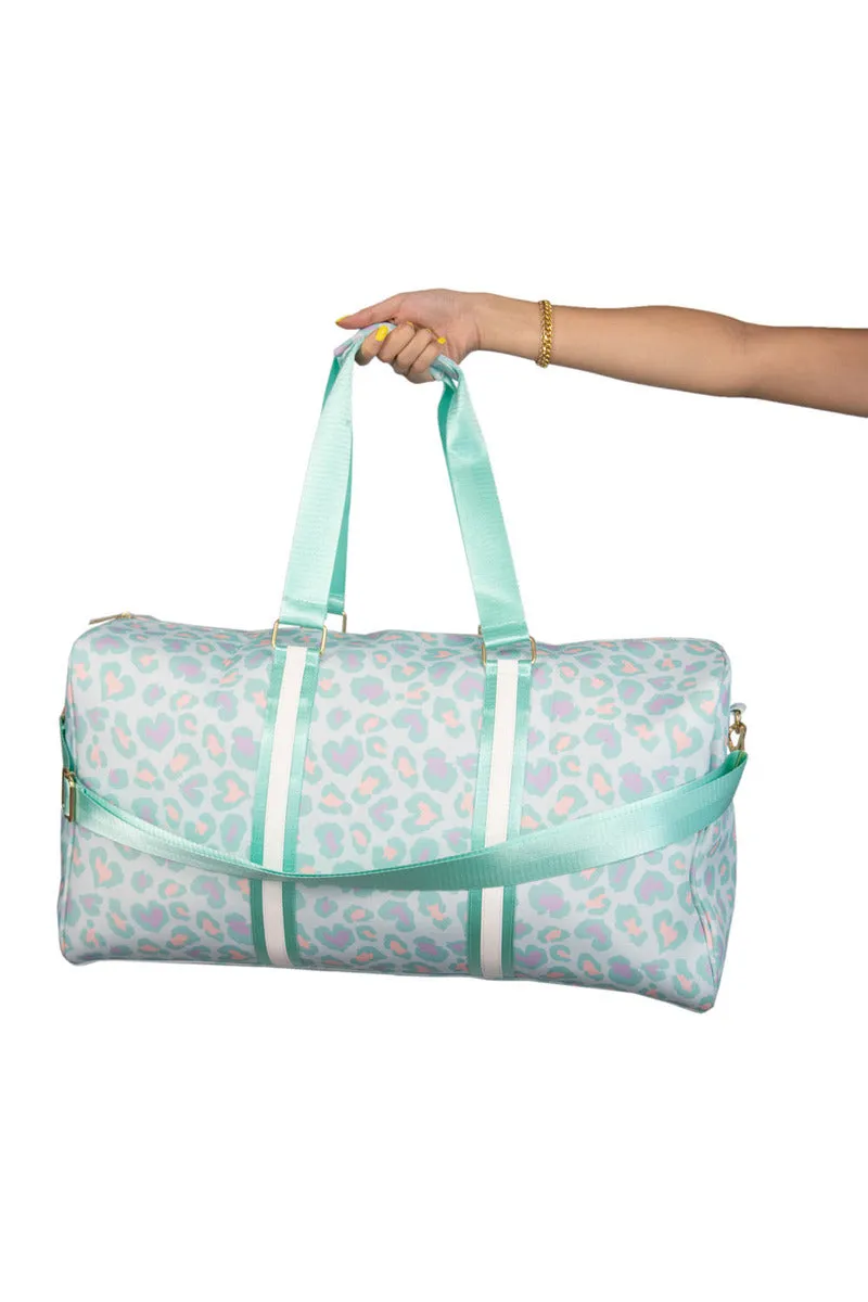 Mint Leopard Cute Weekender Bag