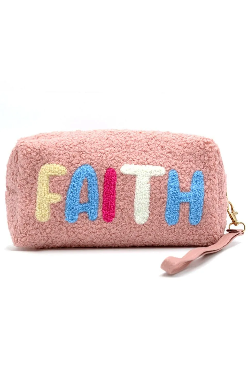 MP0165 COZY TEDDY FUR "FAITH" WRISTLET POUCH