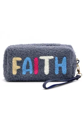 MP0165 COZY TEDDY FUR "FAITH" WRISTLET POUCH