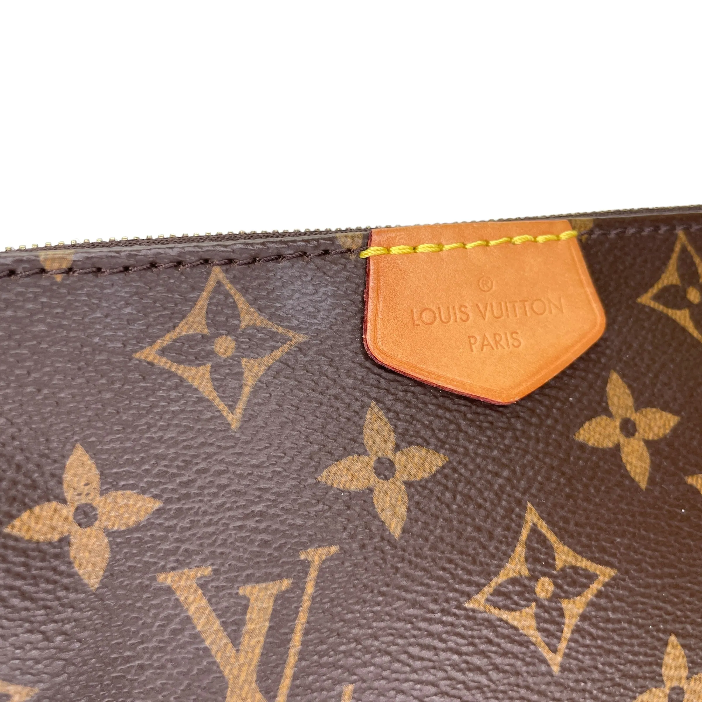 Multi-Pochette Accessoires Brown Crossbody Bag in Monogram Coated Canvas, Gold hardware