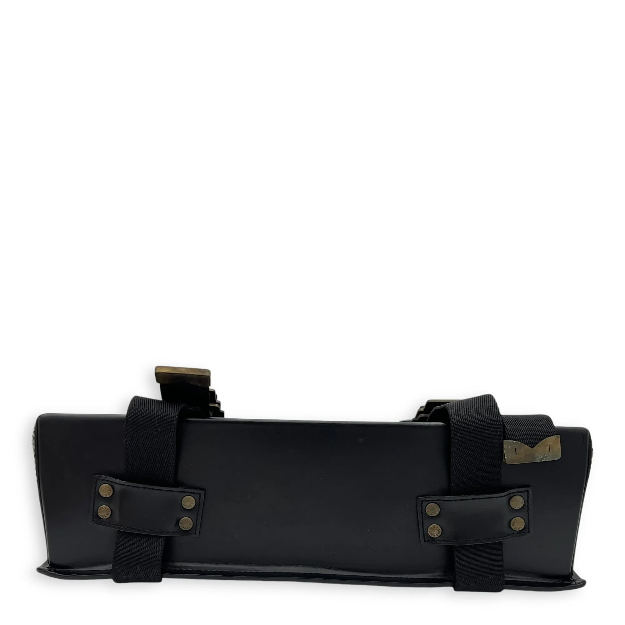 NA Crossbody Bag Black in Calfskin, Silver hardware