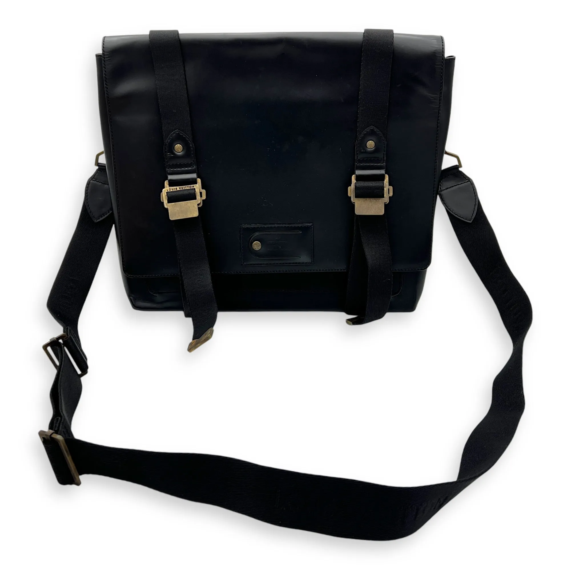 NA Crossbody Bag Black in Calfskin, Silver hardware