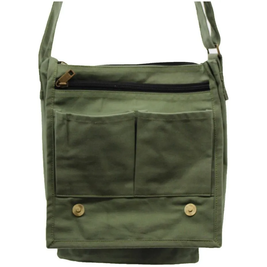 Natural Cotton Canvas Messenger Bag - 6 Great Colours - Plastic-Free