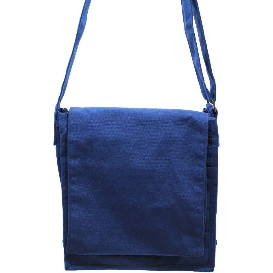 Natural Cotton Canvas Messenger Bag - 6 Great Colours - Plastic-Free