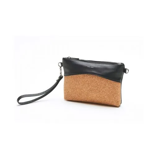 Nicole Wristlet - Black and Cork