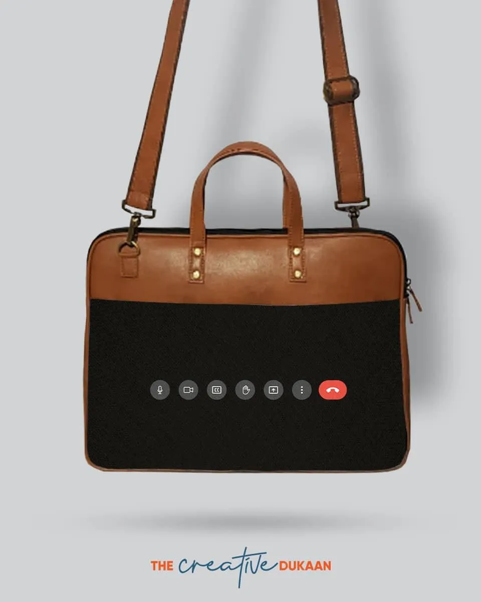 On Google Meet - The Vegan Leather Laptop Bag