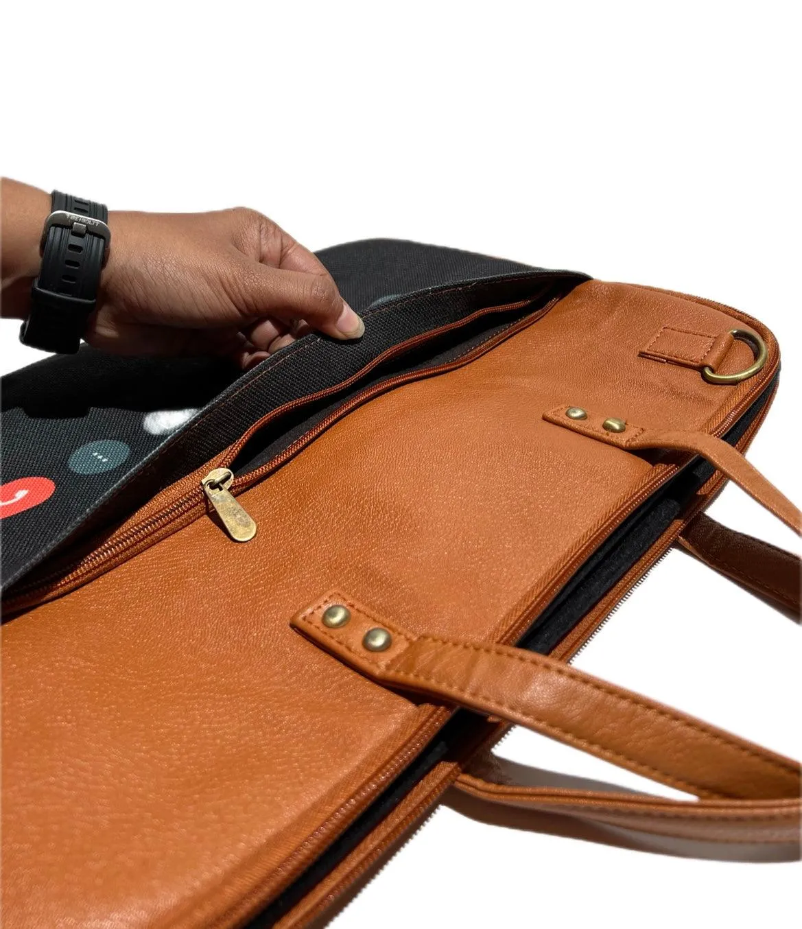 On Google Meet - The Vegan Leather Laptop Bag