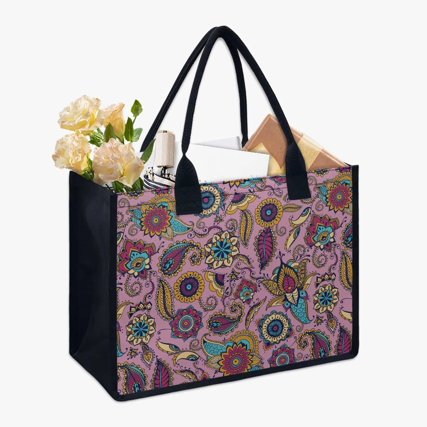 Pink Paisley Shopping Tote Bag