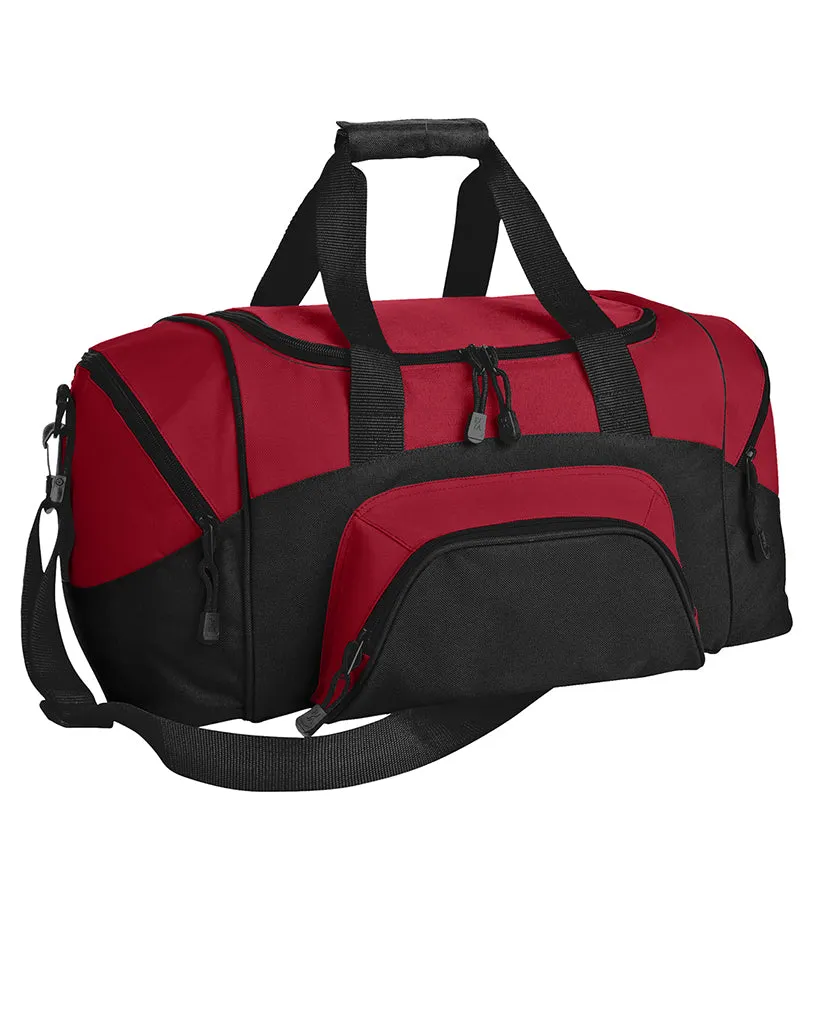 Poly Colorblock Small Sport Duffel With Zippered Pockets