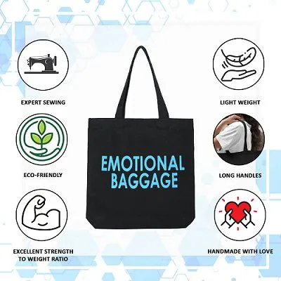 Premium Cotton Canvas Tote Bag- Emotional Baggage Black