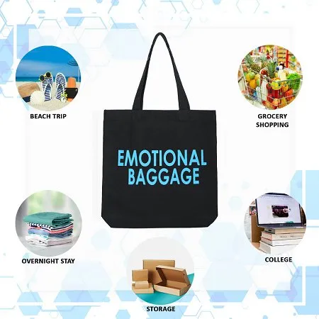 Premium Cotton Canvas Tote Bag- Emotional Baggage Black