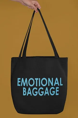 Premium Cotton Canvas Tote Bag- Emotional Baggage Black