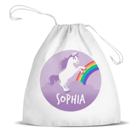 Purple Unicorn Premium Drawstring Bag